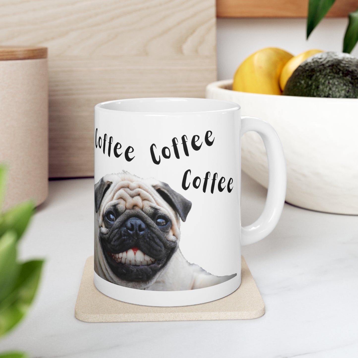 "Coffee, Coffee, Coffee" Ceramic Mug 11oz COF.030a