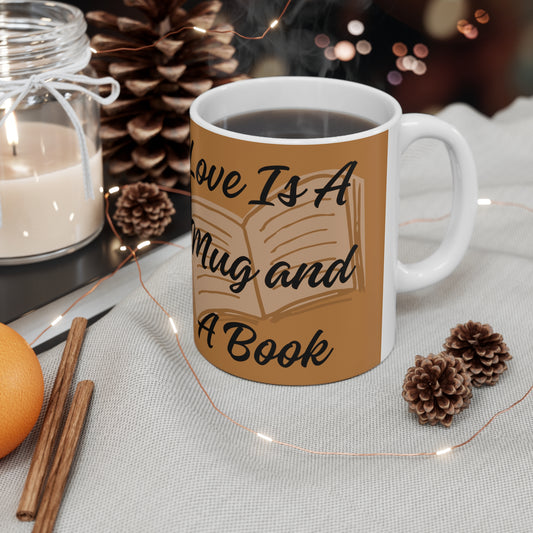 "Love Is A Mug and A Book" Ceramic Mug 11oz L28664