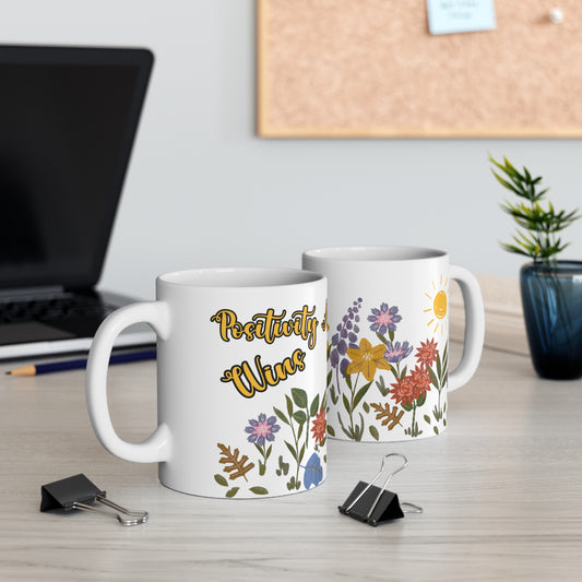 "Positivity Always Wins (Left Hand)" Ceramic Mug 11oz P68523